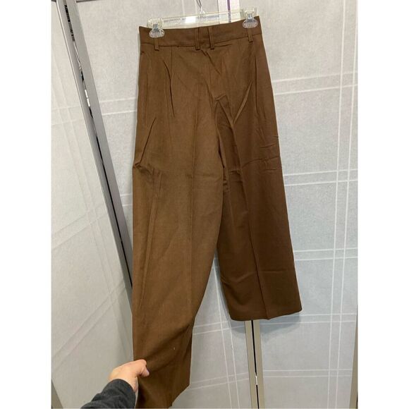 19 Women's wool blend Casual Palazzo Wide Leg Pants High Waisted Button Sol… - Picture 8 of 9